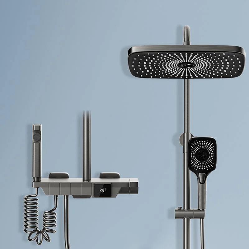 Modern Brass Shower Set 2 Shower Heads Shower Tap in Gray and White -Bathlova