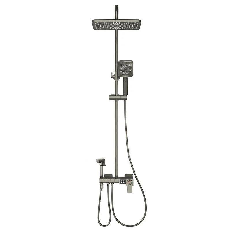 Modern Brass Shower System Adjustable Spray Pattern Shower Set -Bathlova