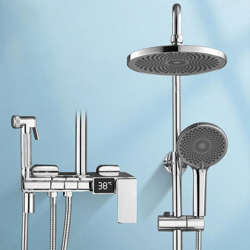 Modern Brass Shower System Adjustable Spray Pattern Shower Set -Bathlova