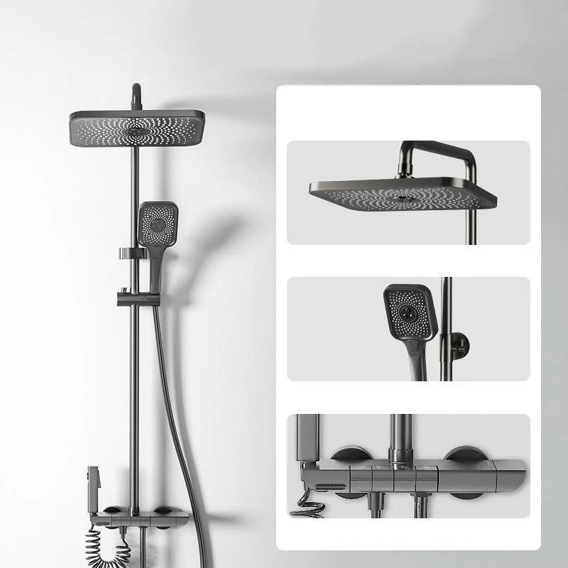 Modern Brass Shower System with Valve Adjustable Spray Pattern Shower Combo -Bathlova