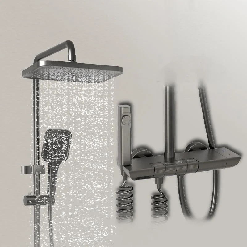 Modern Brass Shower System with Valve Adjustable Spray Pattern Shower Combo -Bathlova