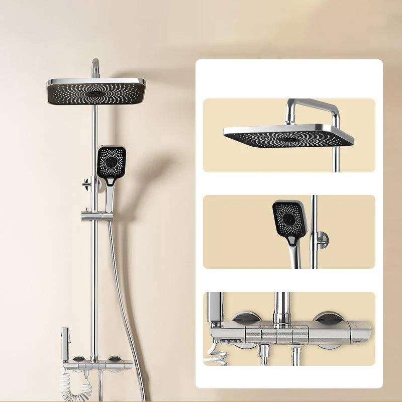 Modern Brass Shower System with Valve Adjustable Spray Pattern Shower Combo -Bathlova