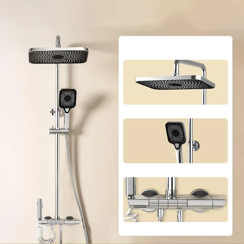 Modern Brass Shower System with Valve Adjustable Spray Pattern Shower Combo -Bathlova