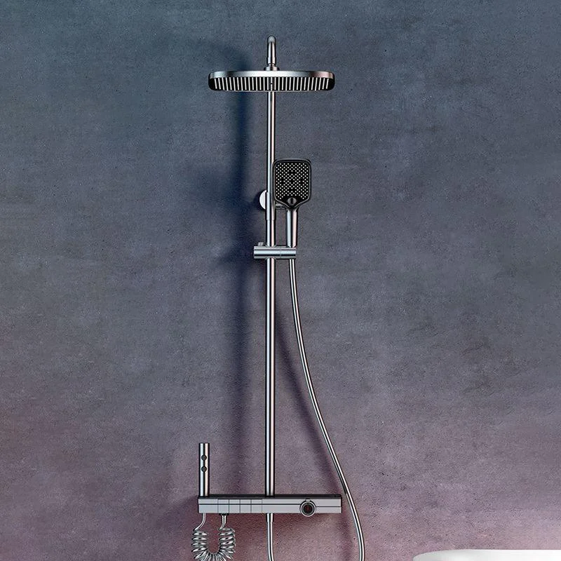 Modern Brass Shower Tap Adjustable Spray Pattern Wall Mounted Shower Combo -Bathlova