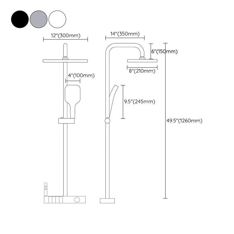 Modern Brass Shower Tap Adjustable Spray Pattern Wall Mounted Shower Combo -Bathlova