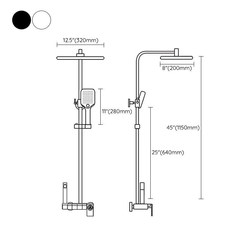 Modern Brass Shower Tap Valve Included Wall Mounted Shower Combo -Bathlova