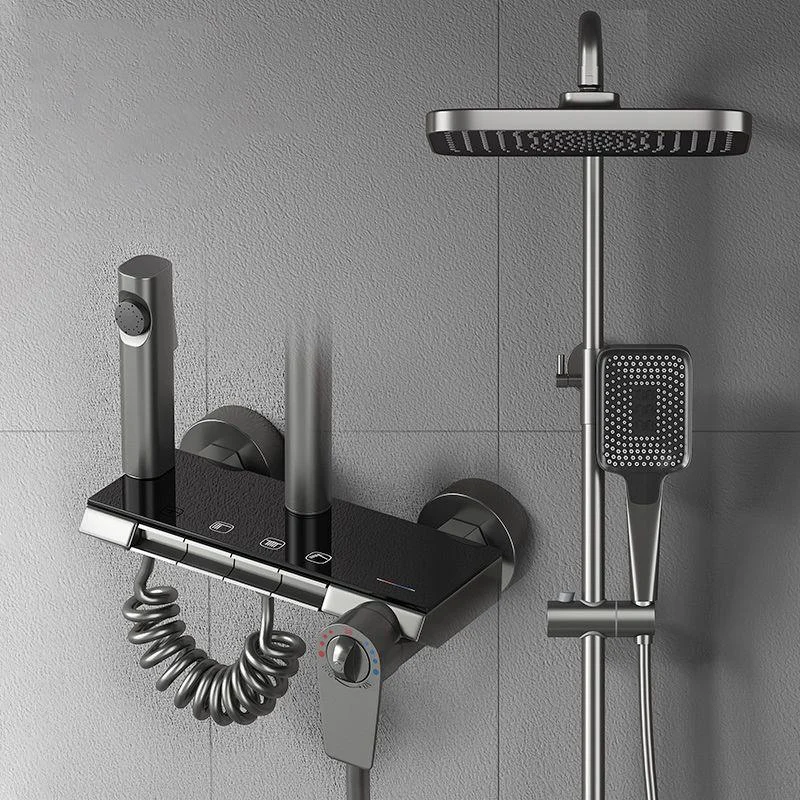 Modern Brass Shower Tap Valve Included Wall Mounted Shower Combo -Bathlova