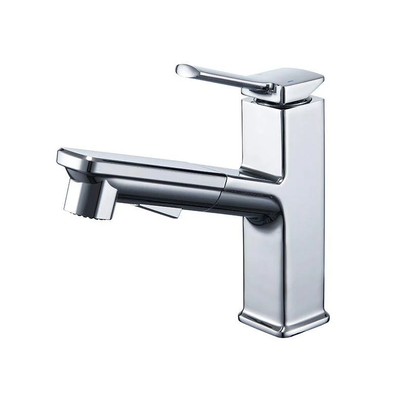 Modern Brass Sink Tap Centerset Bathroom Tap with Water Hose -Bathlova