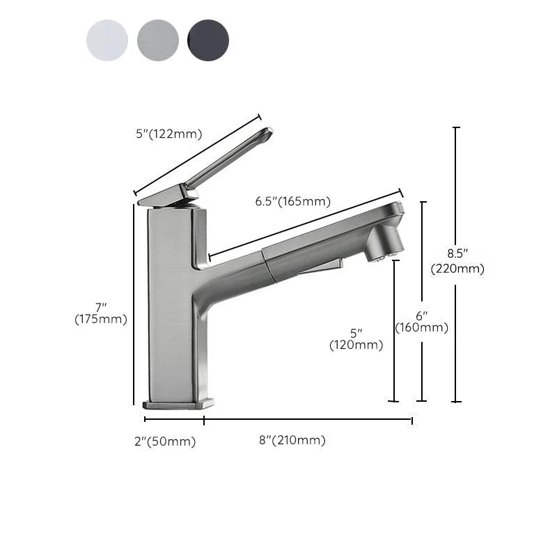 Modern Brass Sink Tap Centerset Bathroom Tap with Water Hose -Bathlova