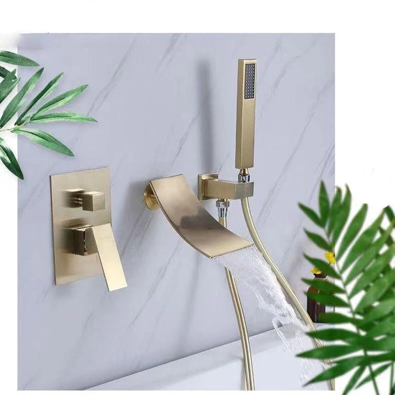 Modern Brass Tap Swivel 1-Handle and 4-Hole Wall Mounted Tub Spout Trim -Bathlova