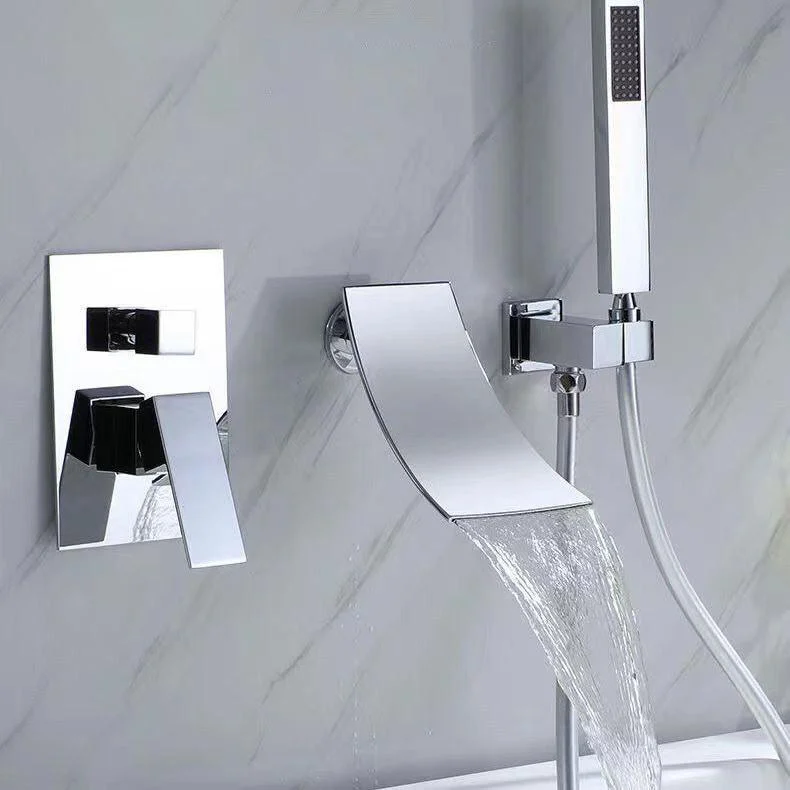 Modern Brass Tap Swivel 1-Handle and 4-Hole Wall Mounted Tub Spout Trim -Bathlova