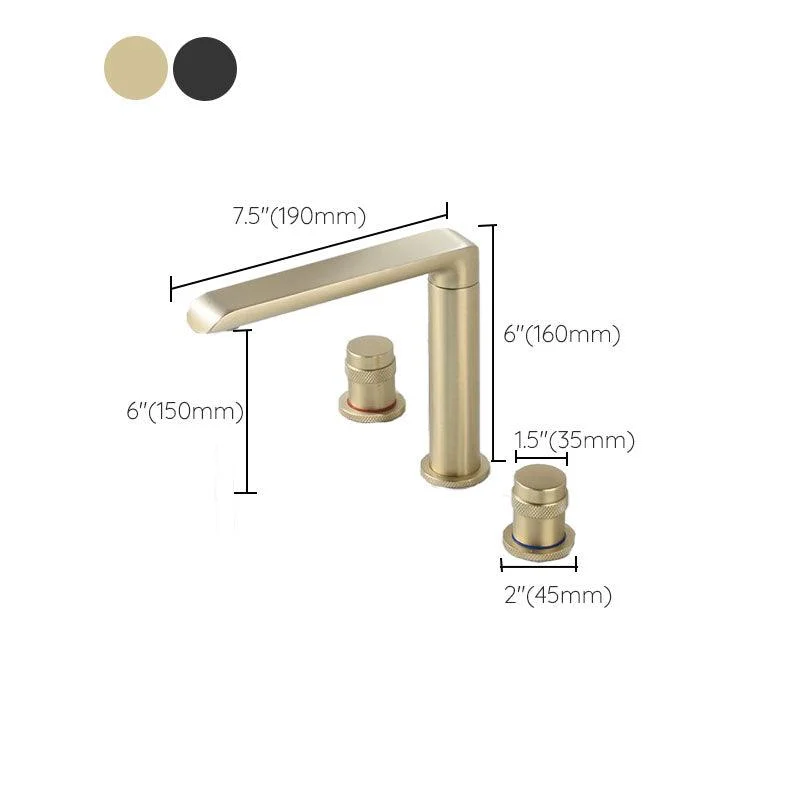 Modern Brass Tub Tap with 2 Handles Deck Mount Bathroom Tap -Bathlova