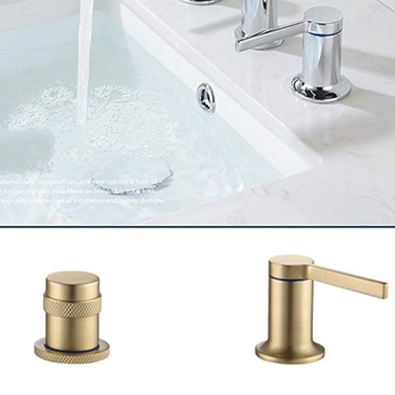 Modern Brass Tub Tap with 2 Handles Deck Mount Bathroom Tap -Bathlova