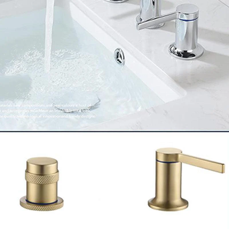 Modern Brass Tub Tap with 2 Handles Deck Mount Bathroom Tap -Bathlova