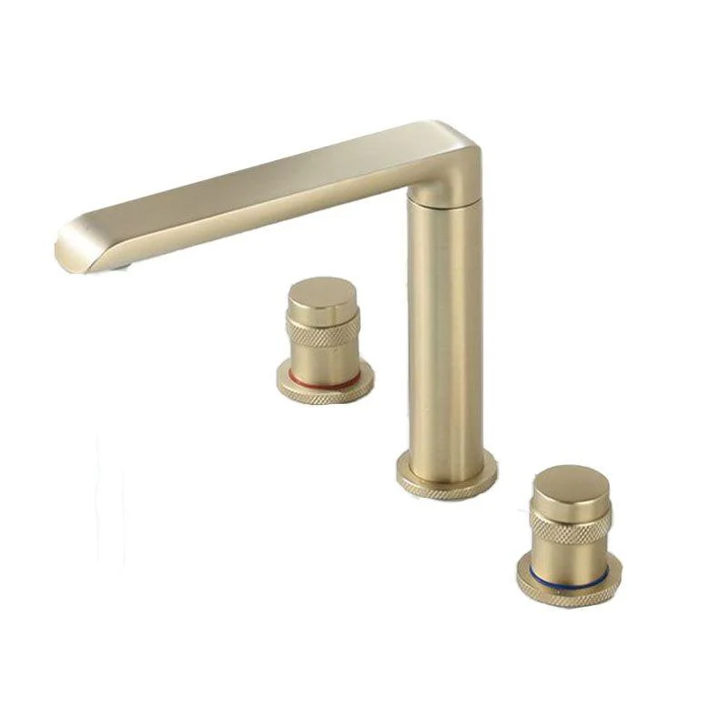 Modern Brass Tub Tap with 2 Handles Deck Mount Bathroom Tap -Bathlova