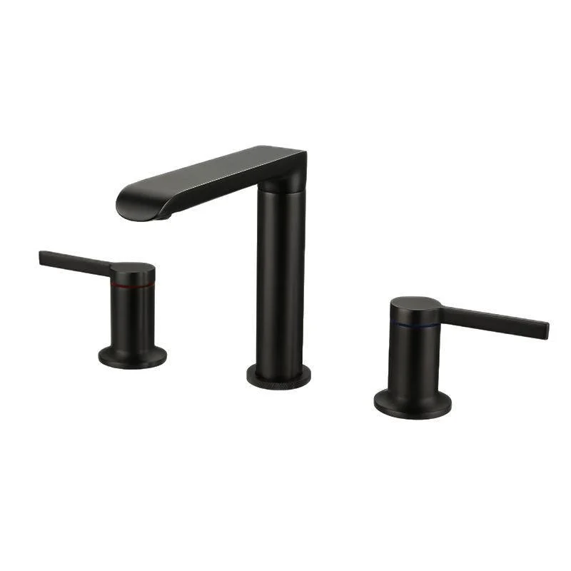 Modern Brass Tub Tap with 2 Handles Deck Mount Bathroom Tap -Bathlova