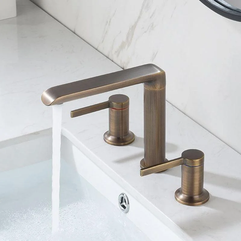 Modern Brass Tub Tap with 2 Handles Deck Mount Bathroom Tap -Bathlova