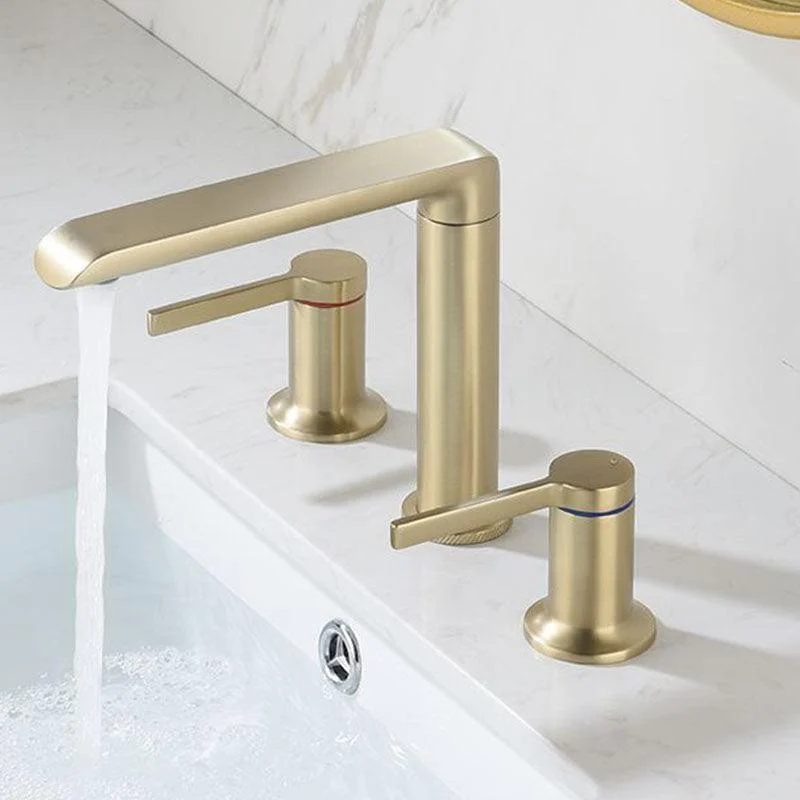 Modern Brass Tub Tap with 2 Handles Deck Mount Bathroom Tap -Bathlova