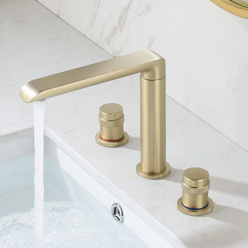 Modern Brass Tub Tap with 2 Handles Deck Mount Bathroom Tap -Bathlova