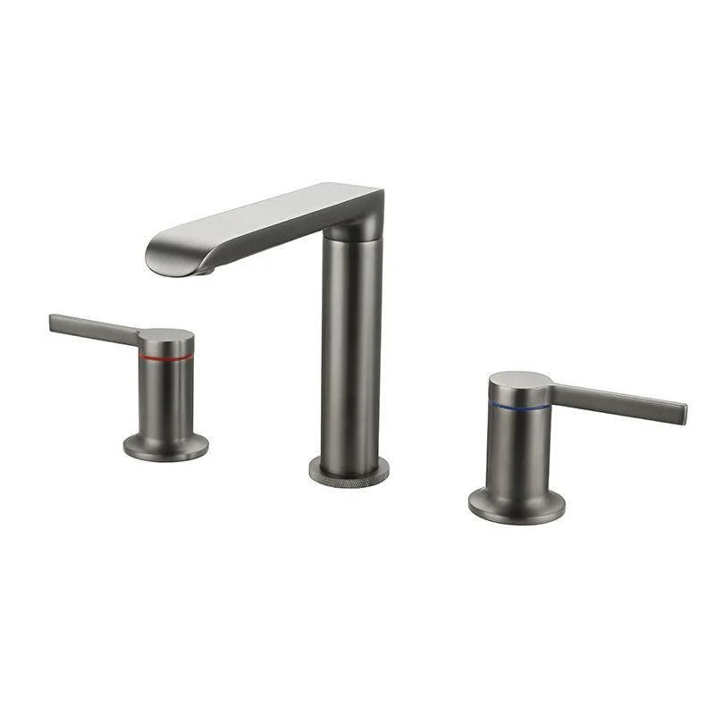 Modern Brass Tub Tap with 2 Handles Deck Mount Bathroom Tap -Bathlova