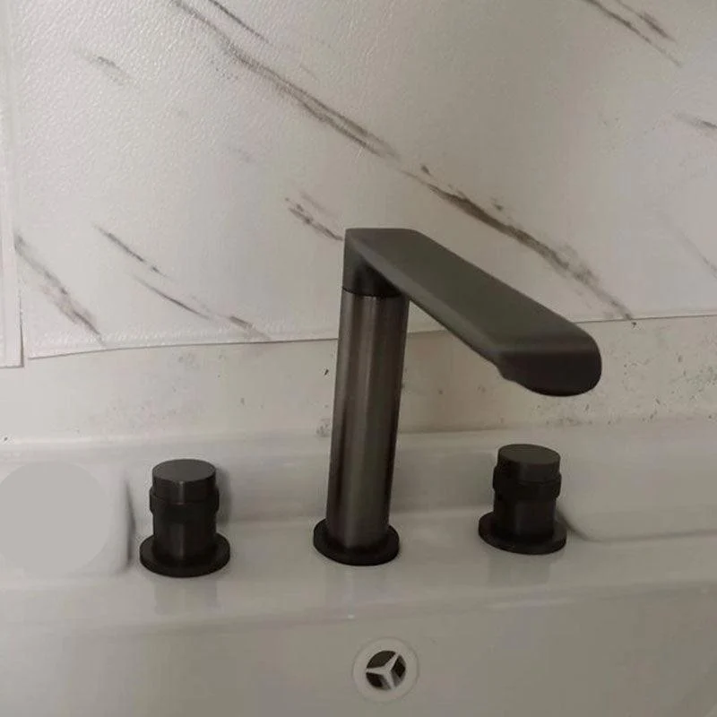 Modern Brass Tub Tap with 2 Handles Deck Mount Bathroom Tap -Bathlova