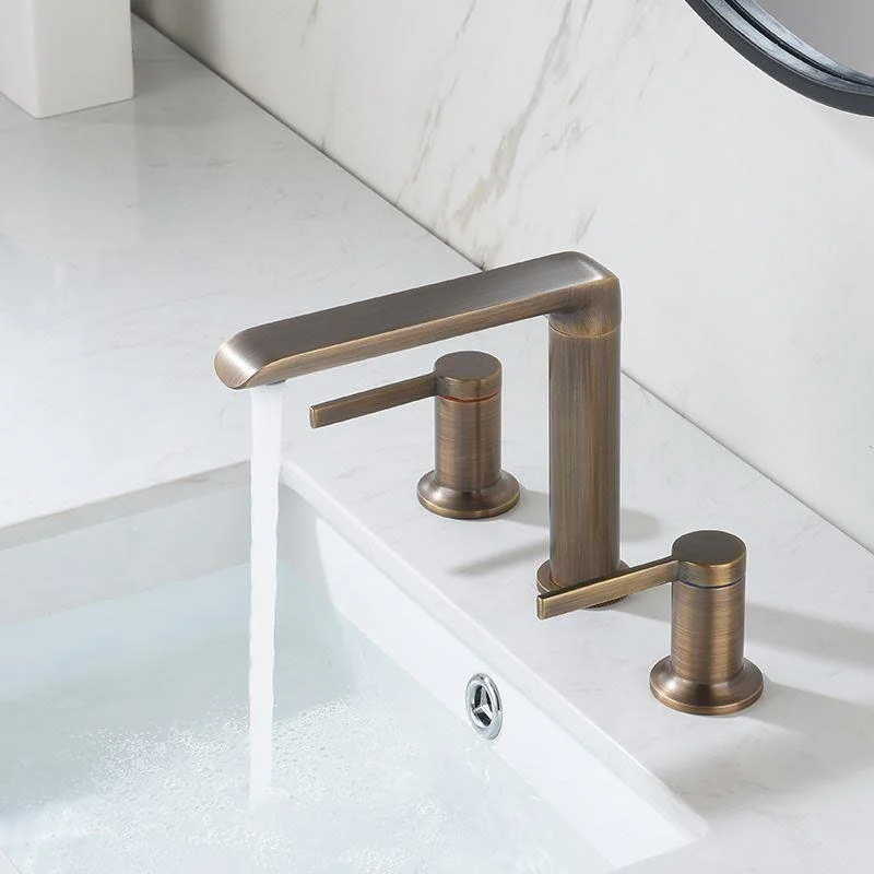 Modern Brass Tub Tap with 2 Handles Deck Mount Bathroom Tap -Bathlova