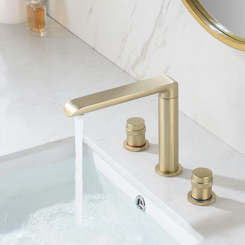 Modern Brass Tub Tap with 2 Handles Deck Mount Bathroom Tap -Bathlova