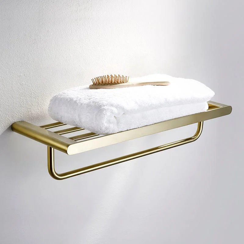 Modern Brushed Brass Bathroom Accessories Hardware Set with Towel Bar -Bathlova