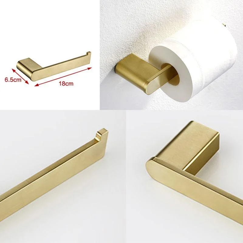 Modern Brushed Brass Bathroom Accessories Hardware Set with Towel Bar -Bathlova