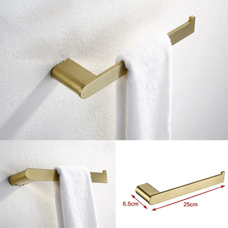 Modern Brushed Brass Bathroom Accessories Hardware Set with Towel Bar -Bathlova