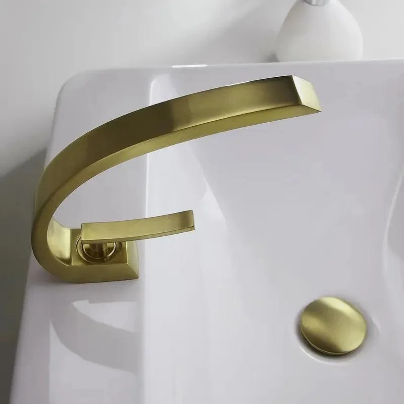 Modern Brushed Gold Vessel Bathroom Sink Pop-Up Drain -Bathlova