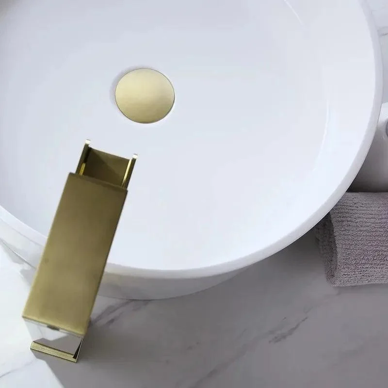 Modern Brushed Gold Vessel Bathroom Sink Pop-Up Drain -Bathlova