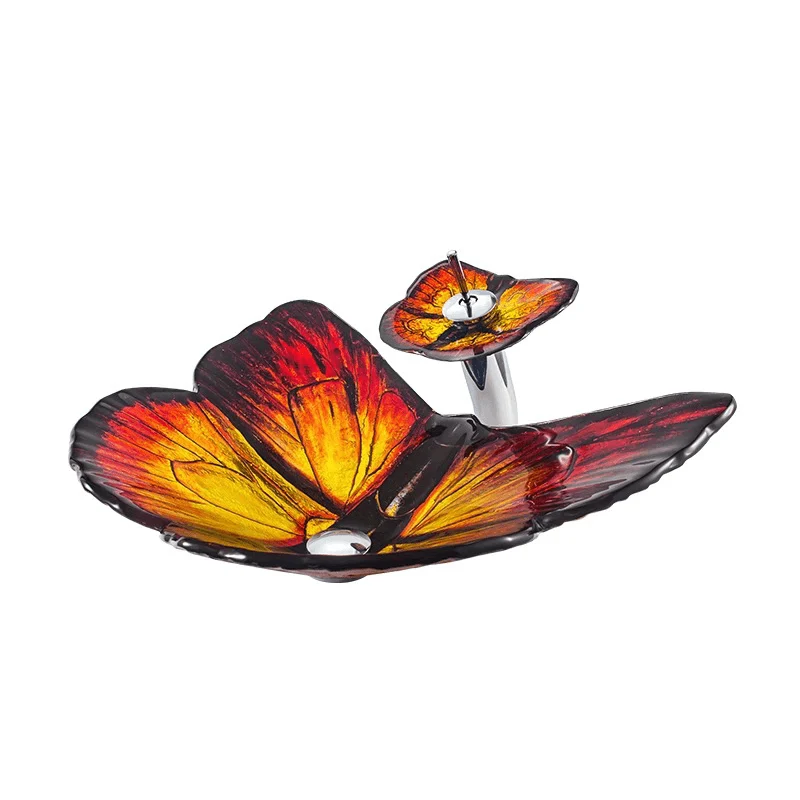 Modern Butterfly-Shaped Bathroom Sink with Waterfall Tap -Bathlova