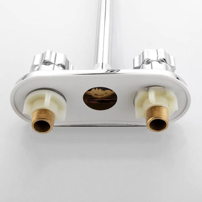 Modern Centerset Tap Chrome 2 Knob Handles Swivel Spout Bathroom Sink Tap -Bathlova