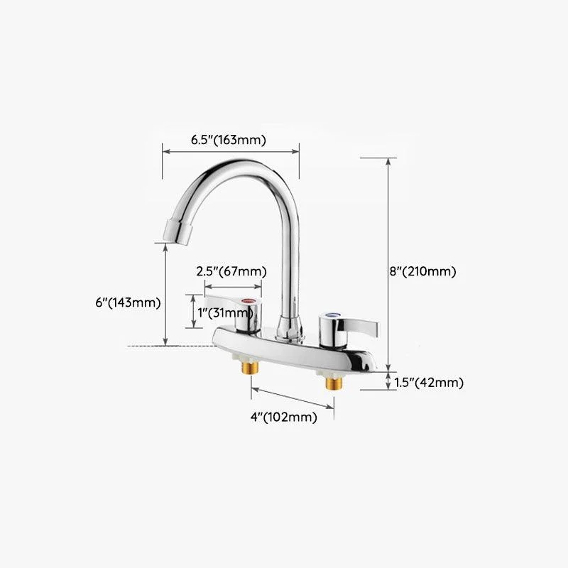 Modern Centerset Tap Chrome 2 Knob Handles Swivel Spout Bathroom Sink Tap -Bathlova