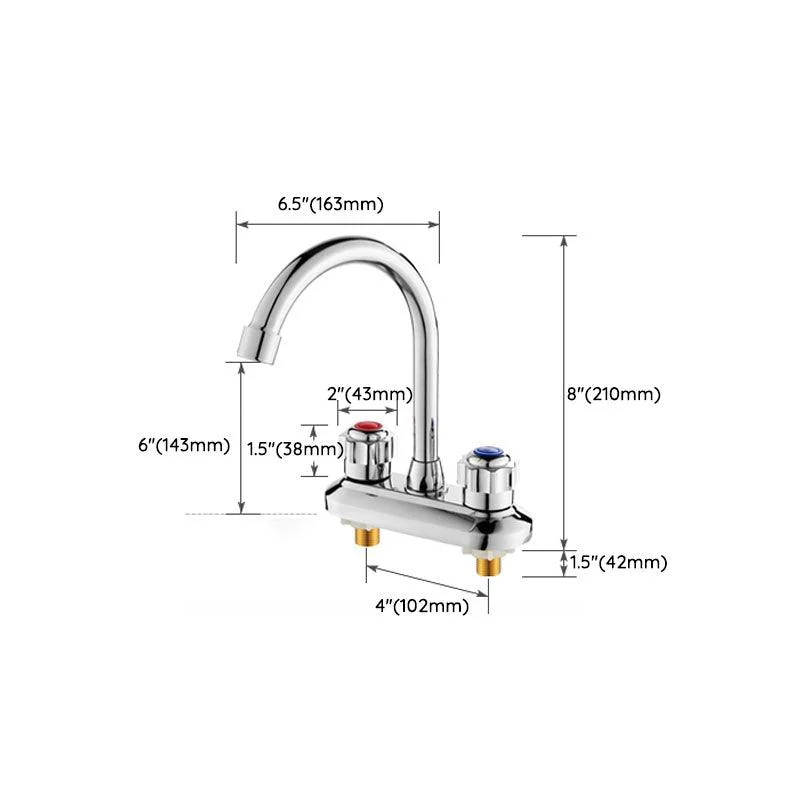 Modern Centerset Tap Chrome 2 Knob Handles Swivel Spout Bathroom Sink Tap -Bathlova