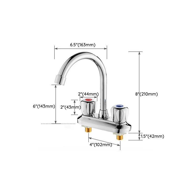 Modern Centerset Tap Chrome 2 Knob Handles Swivel Spout Bathroom Sink Tap -Bathlova