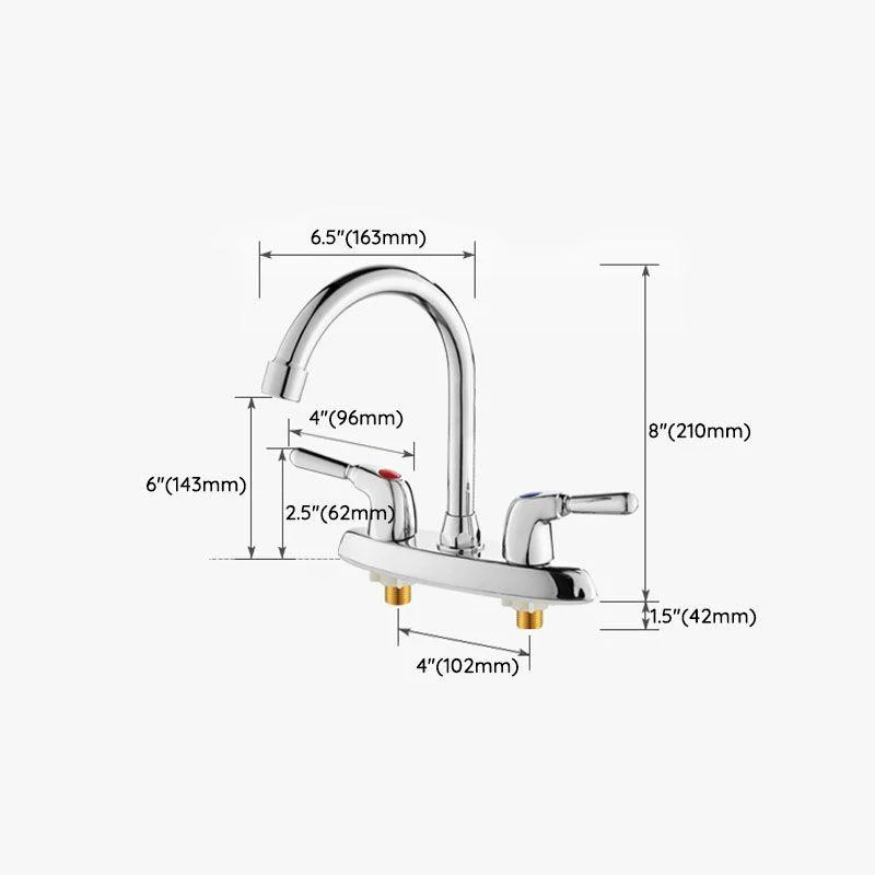 Modern Centerset Tap Chrome 2 Knob Handles Swivel Spout Bathroom Sink Tap -Bathlova