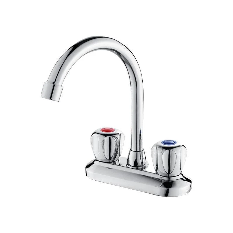 Modern Centerset Tap Chrome 2 Knob Handles Swivel Spout Bathroom Sink Tap -Bathlova