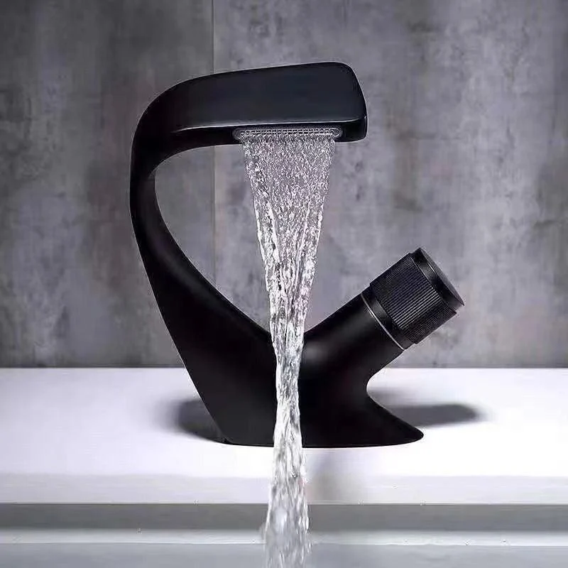 Modern Centerset Taps Single Knob Handle Taps with Waterfall Spout -Bathlova