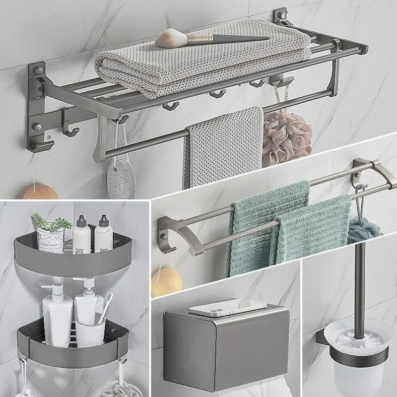 Modern Chrome Bathroom Accessory Set Aluminum Bath Hardware Set -Bathlova