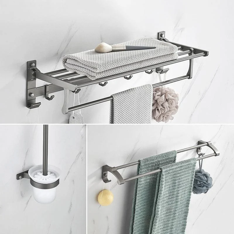 Modern Chrome Bathroom Accessory Set Aluminum Bath Hardware Set -Bathlova