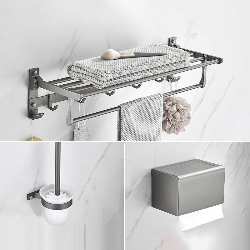 Modern Chrome Bathroom Accessory Set Aluminum Bath Hardware Set -Bathlova