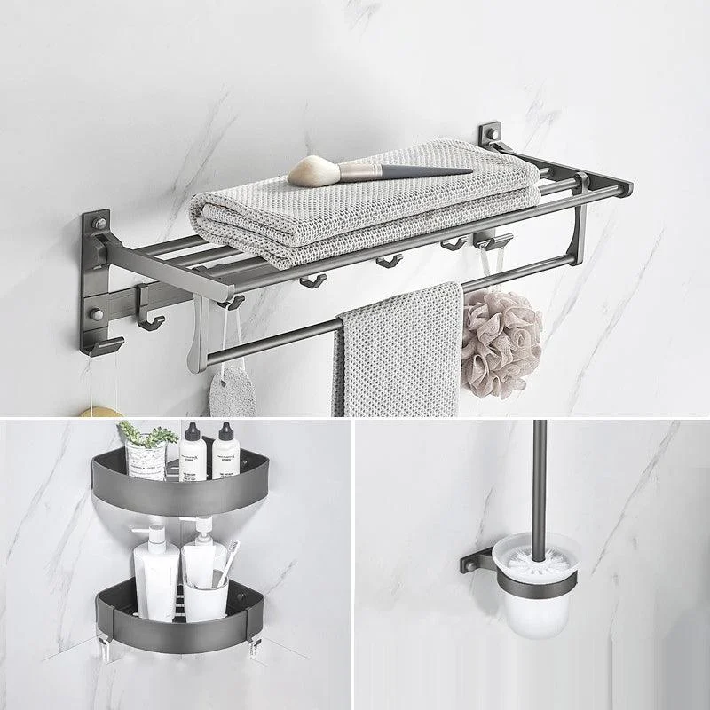 Modern Chrome Bathroom Accessory Set Aluminum Bath Hardware Set -Bathlova