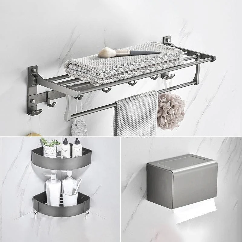 Modern Chrome Bathroom Accessory Set Aluminum Bath Hardware Set -Bathlova