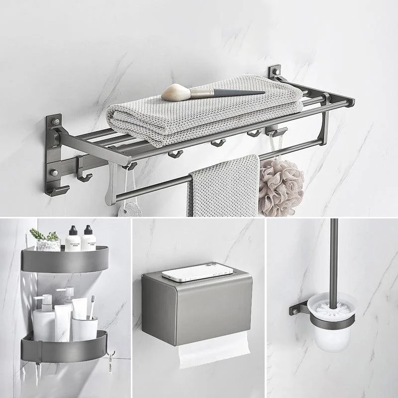 Modern Chrome Bathroom Accessory Set Aluminum Bath Hardware Set -Bathlova