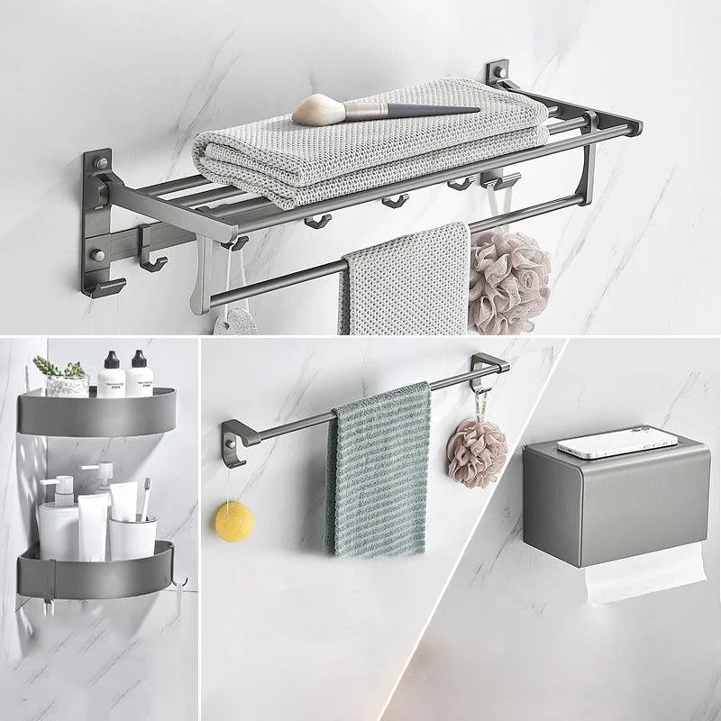 Modern Chrome Bathroom Accessory Set Aluminum Bath Hardware Set -Bathlova