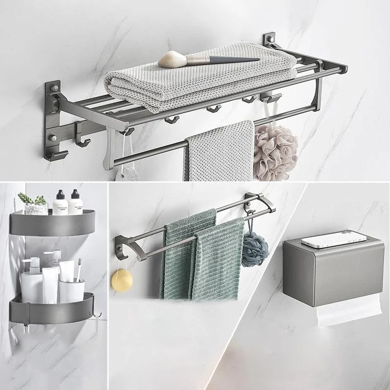 Modern Chrome Bathroom Accessory Set Aluminum Bath Hardware Set -Bathlova