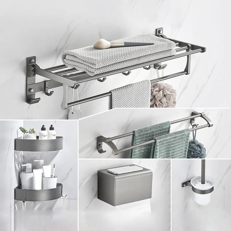 Modern Chrome Bathroom Accessory Set Aluminum Bath Hardware Set -Bathlova