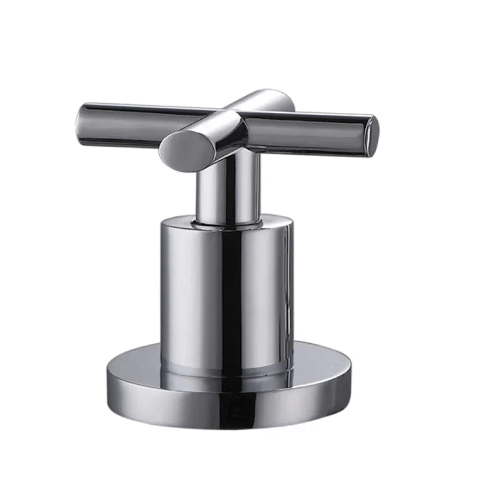 Modern Chrome Goosenecked Bathroom Tap - Double Cross Handle Spout -Bathlova